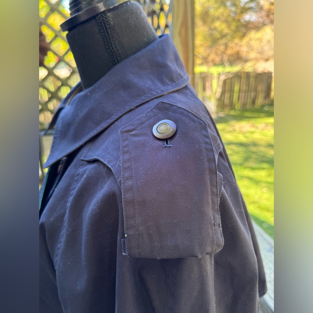 Misty harbor navy and green plain trench coat with removable liner size 8 - Picture 5 of 12